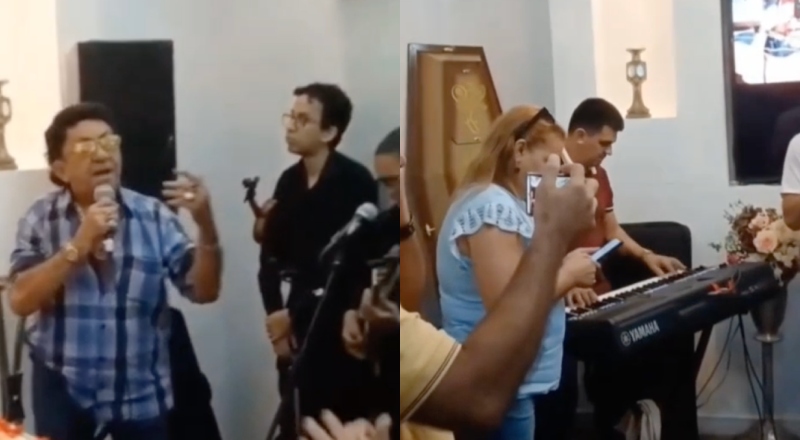 Cantor Nunes Filho canta em velório de fã em Manaus