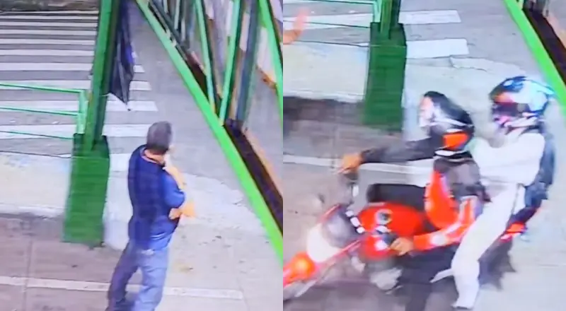 "Momento em que trabalhador é assaltado enquanto esperava ônibus"