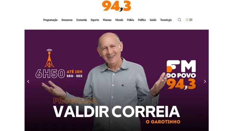 FM do Povo 94,3 lança portal digital para interagir no Amazonas