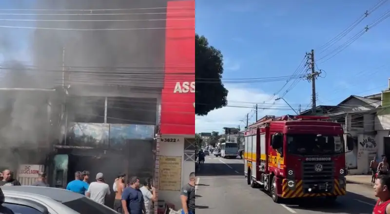 Incêndio de grandes proporções atinge casa no bairro Compensa