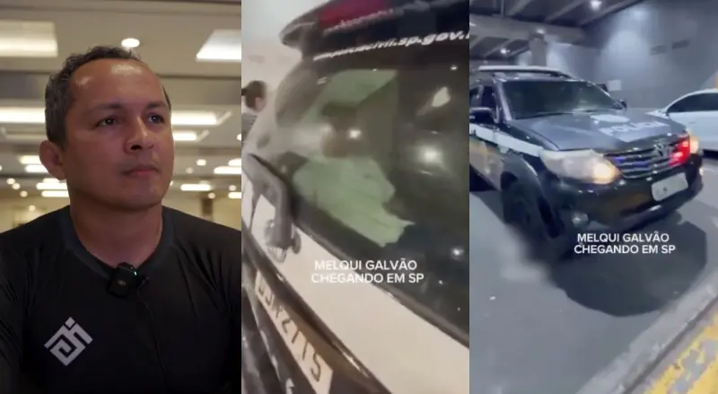 Transferido para SP, Melqui Galvão assusta em viatura; vídeo revela
