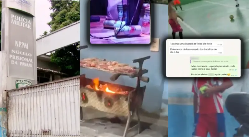 Churrasco, cerveja e bola: PMs presos em Manaus expõem tratamento