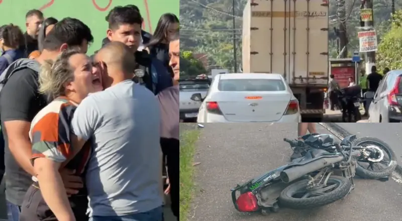Esposa entra em desespero ao ver corpo do marido em acidente