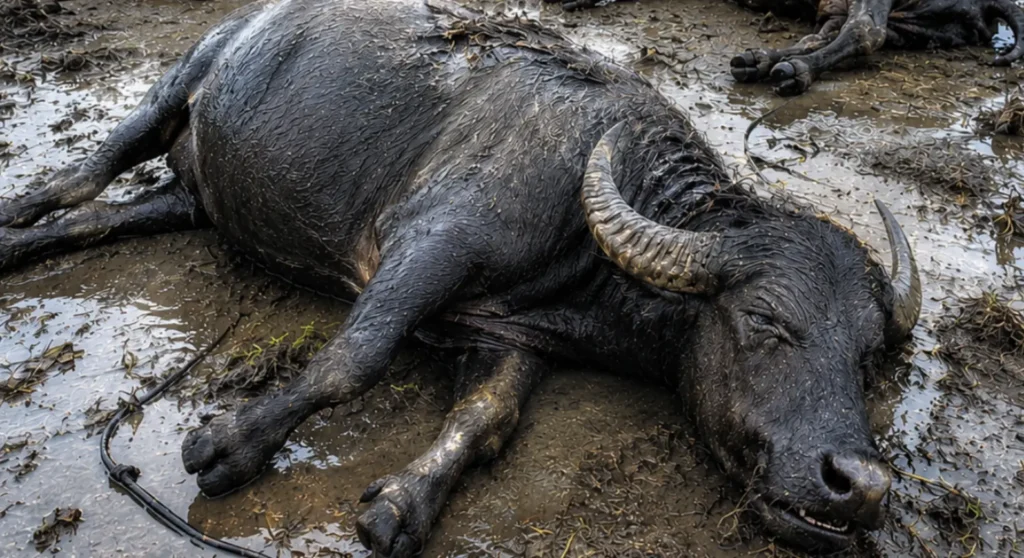 Hoje tem picanha! Produtor perde R$ 20 mil com búfalos mortos
