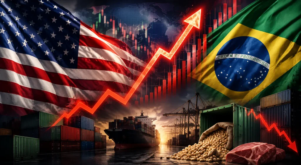 Pressão no mercado: Como a nova taxa dos EUA impacta exportações