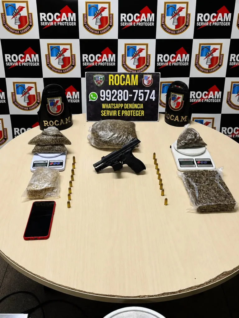 Suspeito é preso com drogas e arma na zona Sul de Manaus