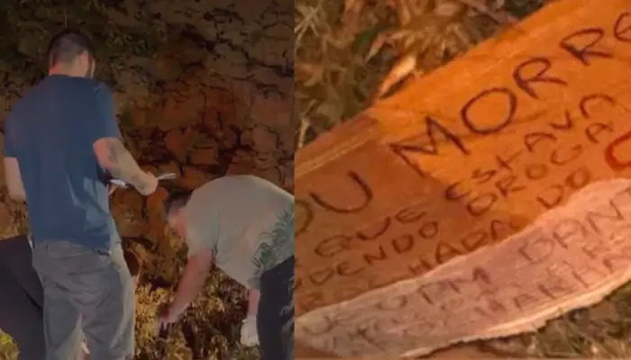 Urgente: homem é morto a tiros ao lado de bilhete de facção