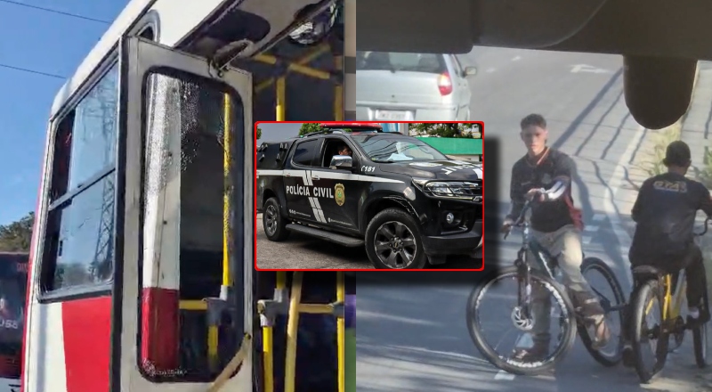 Após causar danos em ônibus da capital, dupla é detida em Manaus