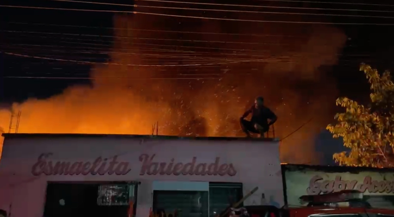 Noite de tensão: fogo consome vegetação e ameaça comércio em Manaus