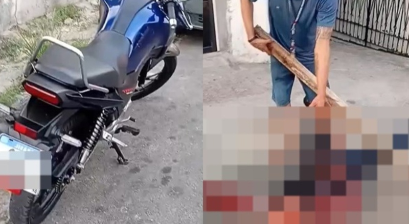 Após esfaquear pessoa durante assalto, justiça é feita pela população