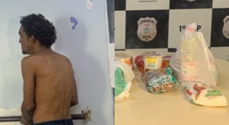 Homem que foi preso após furtar alimentos de igreja confessa necessidade urgente de comida.