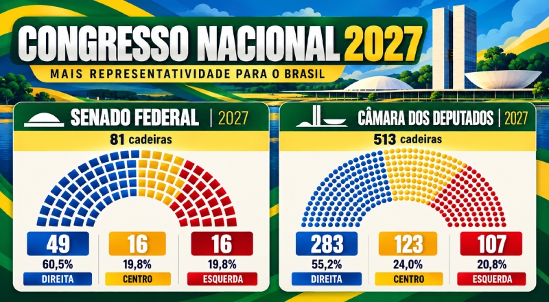Congresso Nacional de 2027: PL lidera a nova direita brasileira.