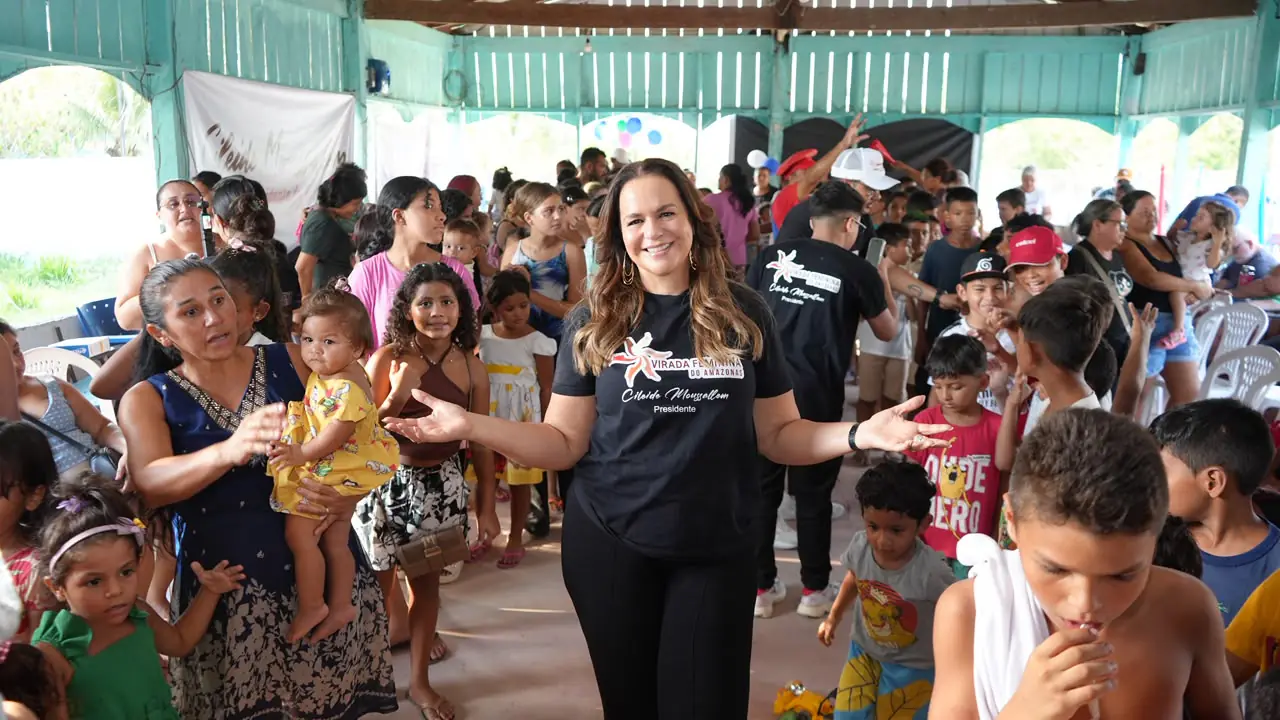Ação social da Virada Feminina do Amazonas para crianças no Tarumã-Açu, Manaus